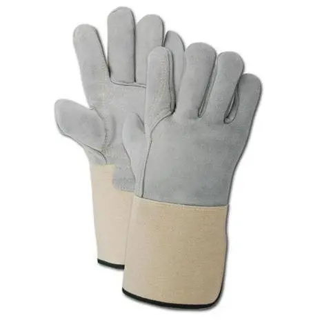 10.5 Double Palm Cow Split Leather Pair Of Gloves 1