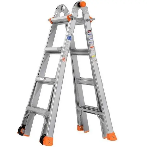 Plgl407: 4X7 Steps Telescopic Ladder With Wheels 1