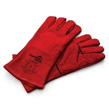 14" Red Cow Leather Welding Pair Of Gloves 1