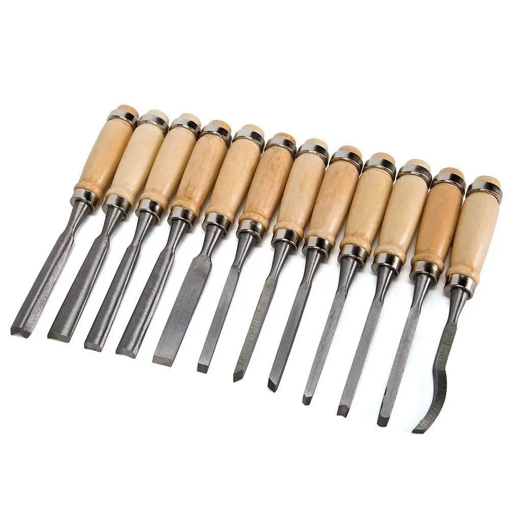 Wood Carving Chisels Set 12Pcs,55# Carbon Steel 1