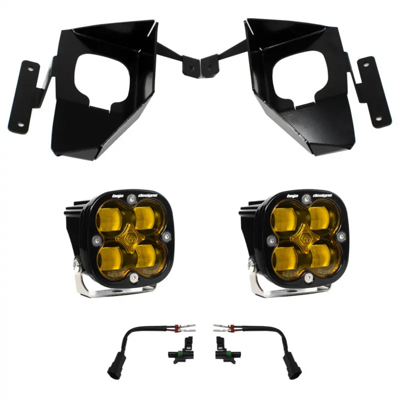 2016-2018 Silverado 1500 Baja Designs Squadron Fog Pocket Kit, Amber 1