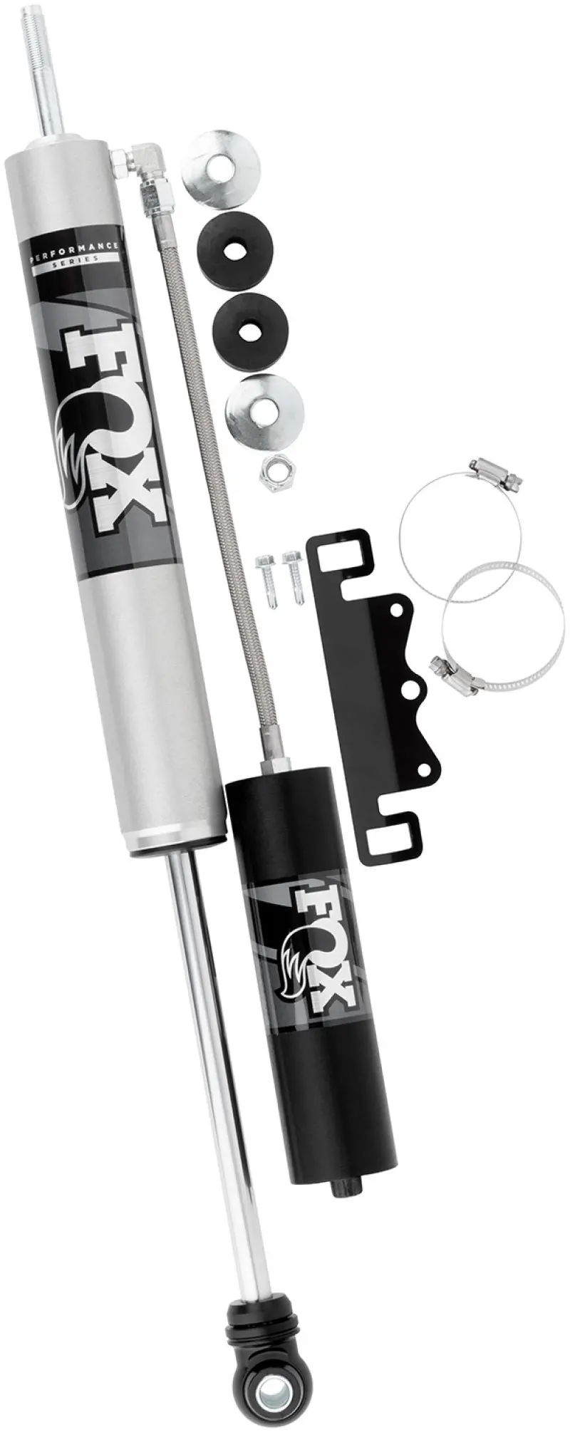 2017+ F-250/F-350 Fox 2.0 Performance Series 10.1In Smooth Body Remote Reservoir Front Shock - 4-5In Lift 1
