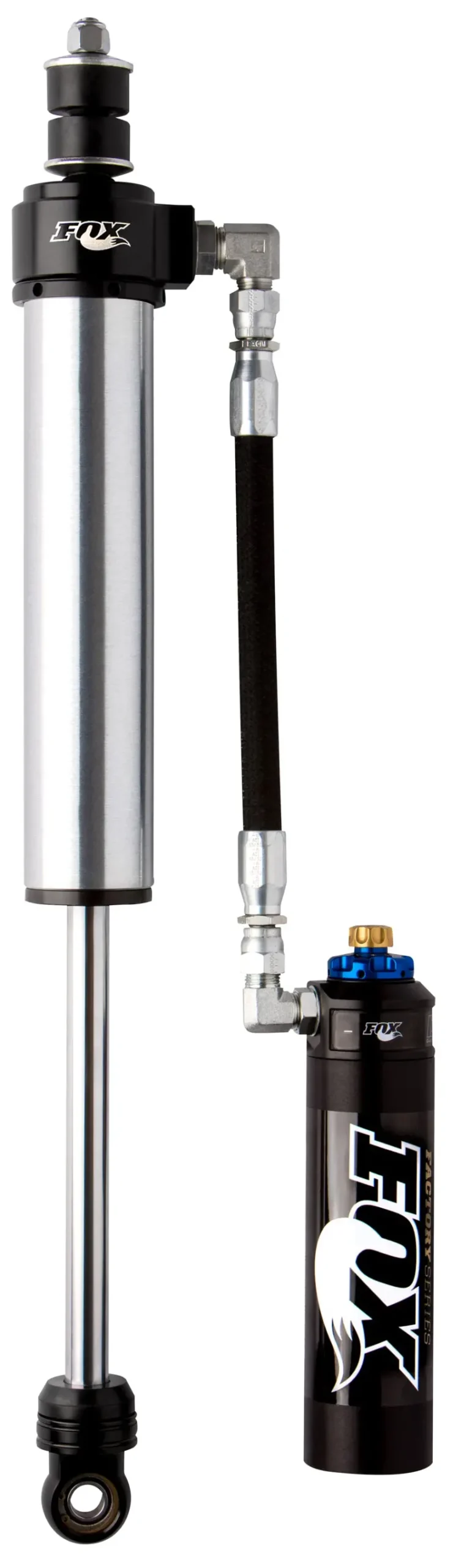 2005-2017 F-250/F-350 Fox 2.5 Factory Series 7.6In Remote Reservoir Front Shock Set W/Dsc Adjuster - 0-1.5In Lift 1