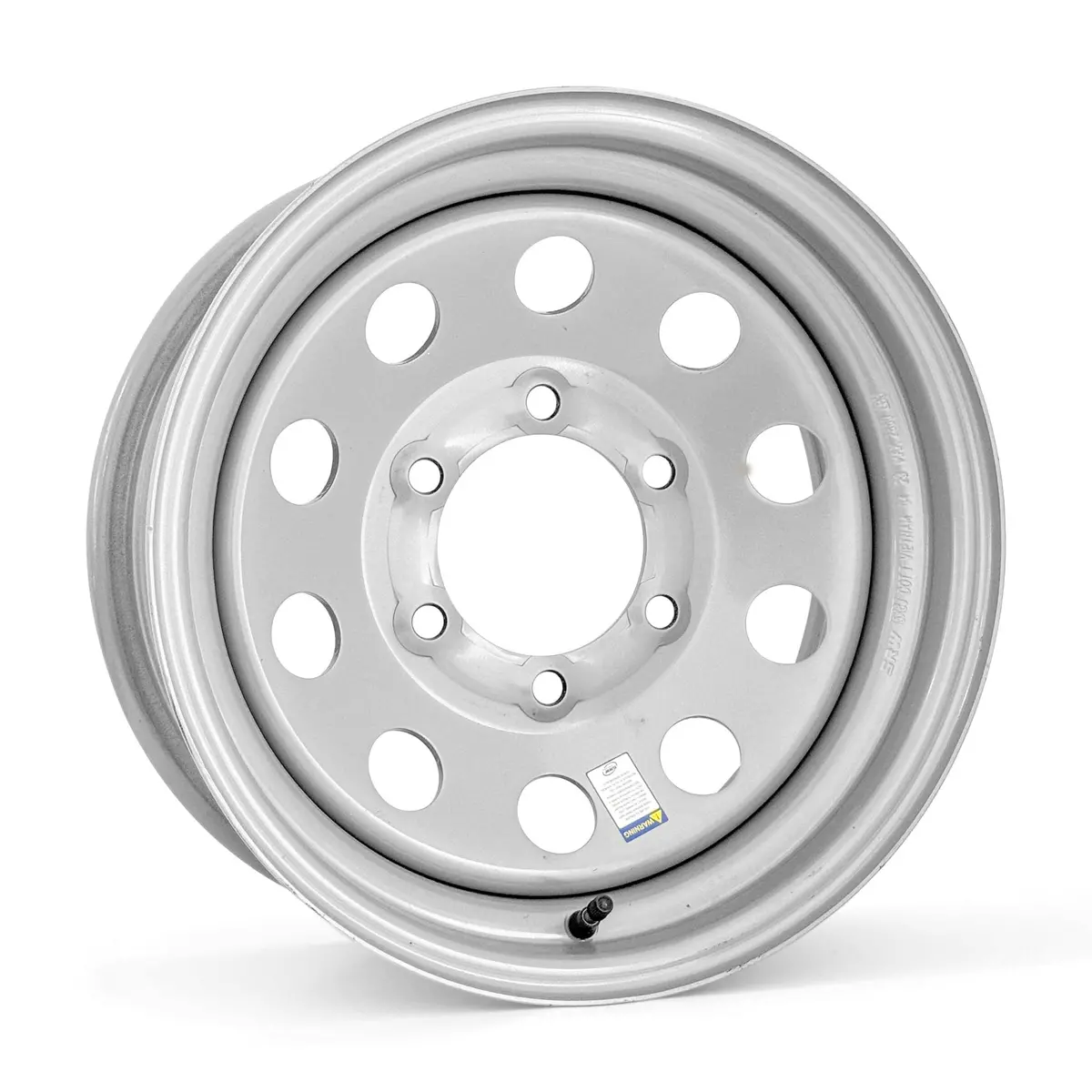15X6 6-5.5 Silver Modular Trailer Wheel 1