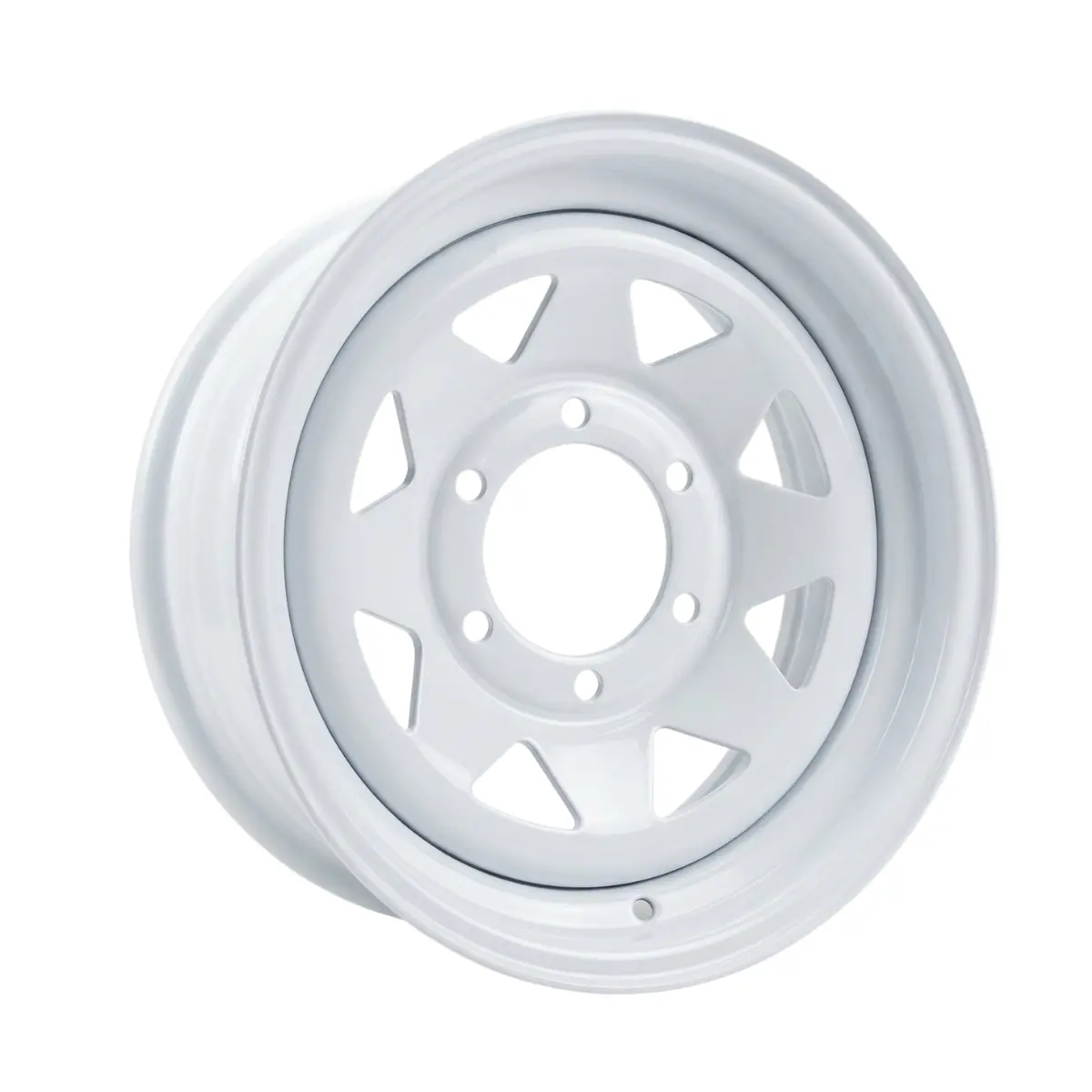 15X6 6-5.5 White Spoke Trailer Wheel 1
