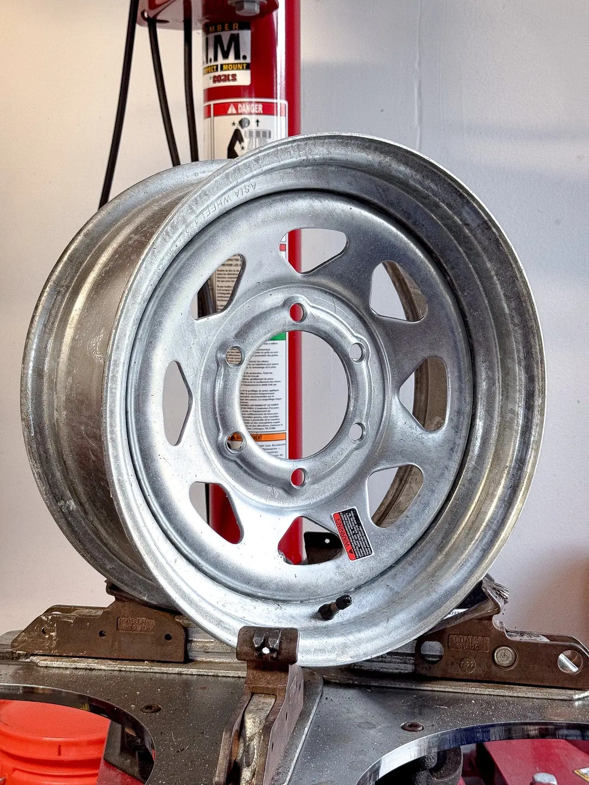16X6 6-5.5 Galvanized Spoke Trailer Wheel 1