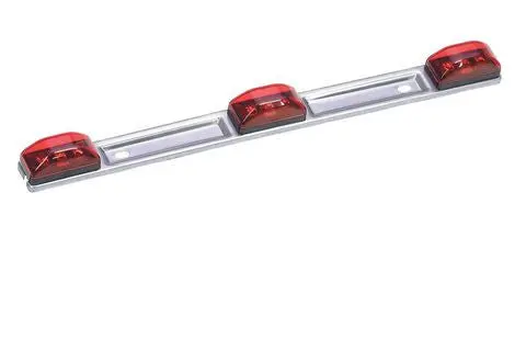 Led 3-Light Bar, Trailer Identification Light W/Stainless Steel Base # Id-86020-R 1
