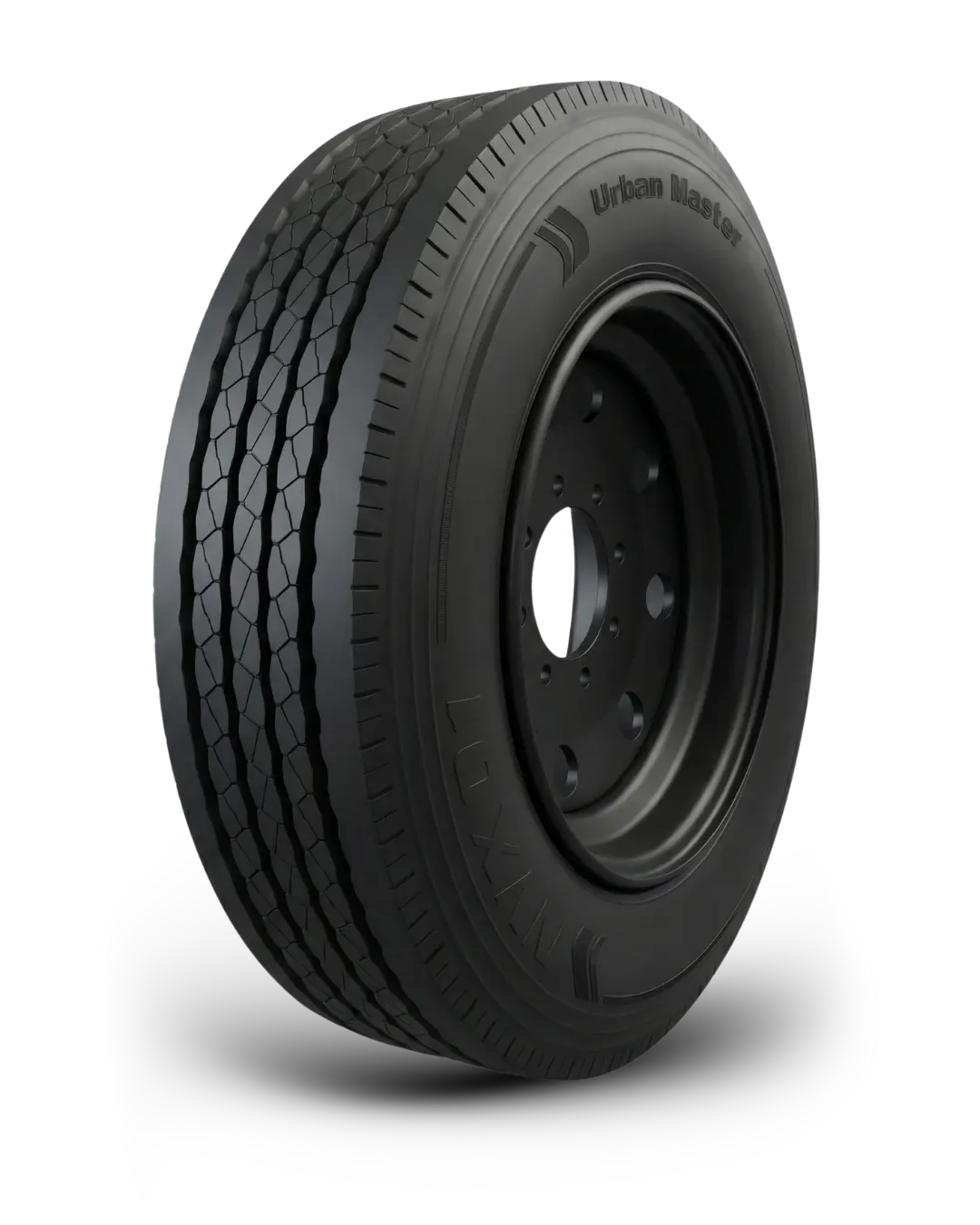 235/75R17.5 18-Ply Trailer Tire On 17.5" 8-6.5 Black Modular Wheel 1