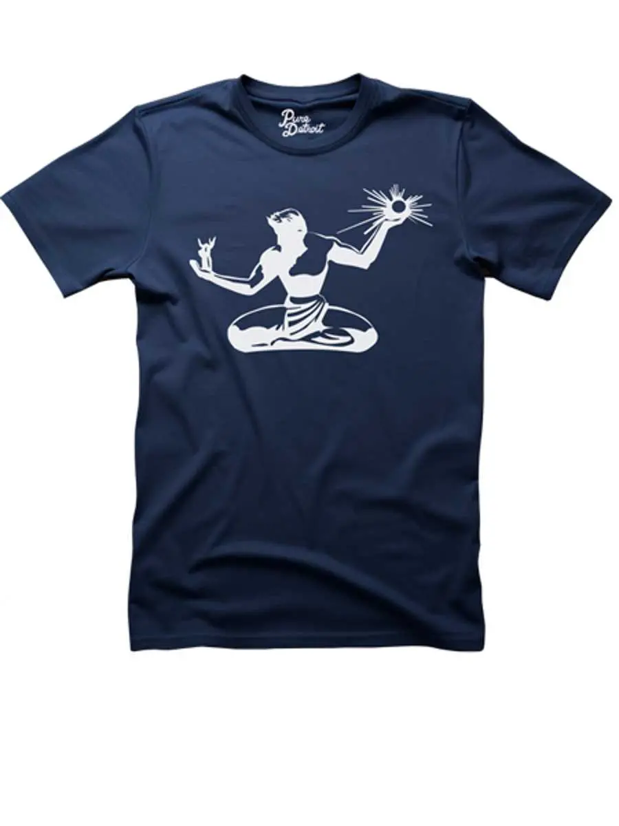 Spirit Of Detroit Unisex T-Shirt - White / Navy 2