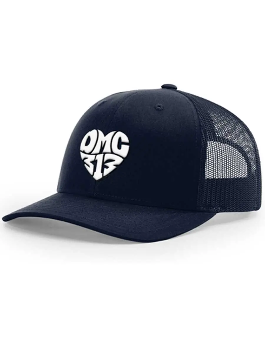 Dmc 313 Love Snapback Trucker Hat - White / Navy 1