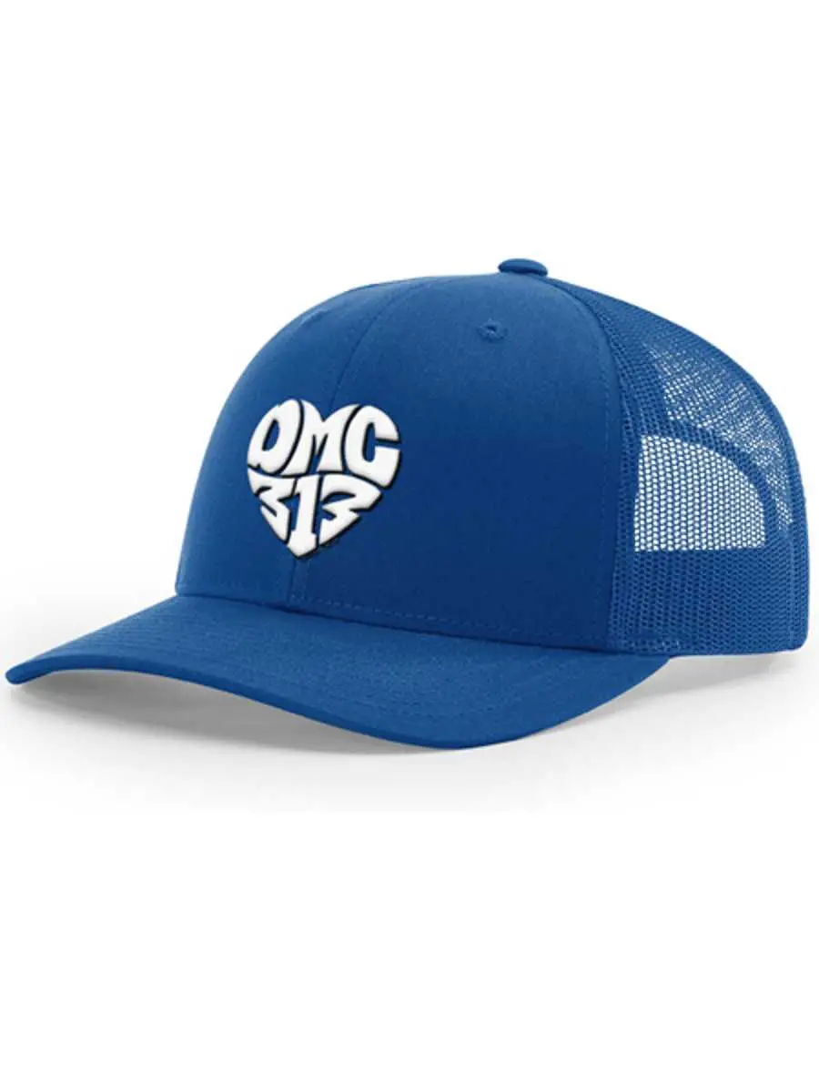 Dmc 313 Love Snapback Trucker Hat - White / Royal 1