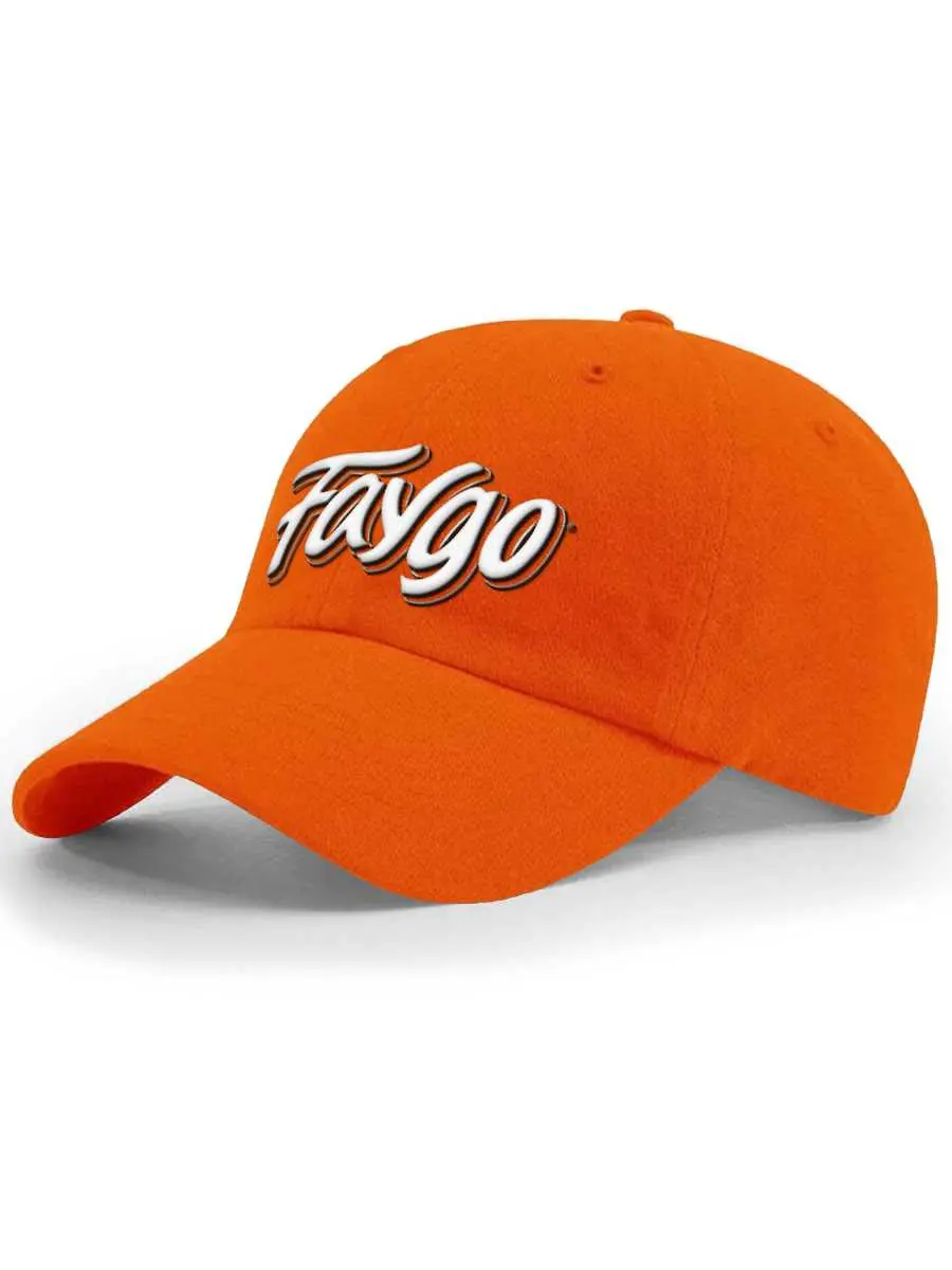 Faygo Logo Garment Washed Twill Hat - Raised Embroidery - Orange 1
