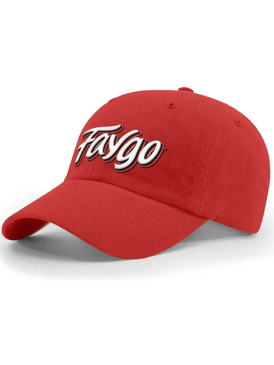 Faygo Logo Garment Washed Twill Hat - Raised Embroidery - Red Pop 1
