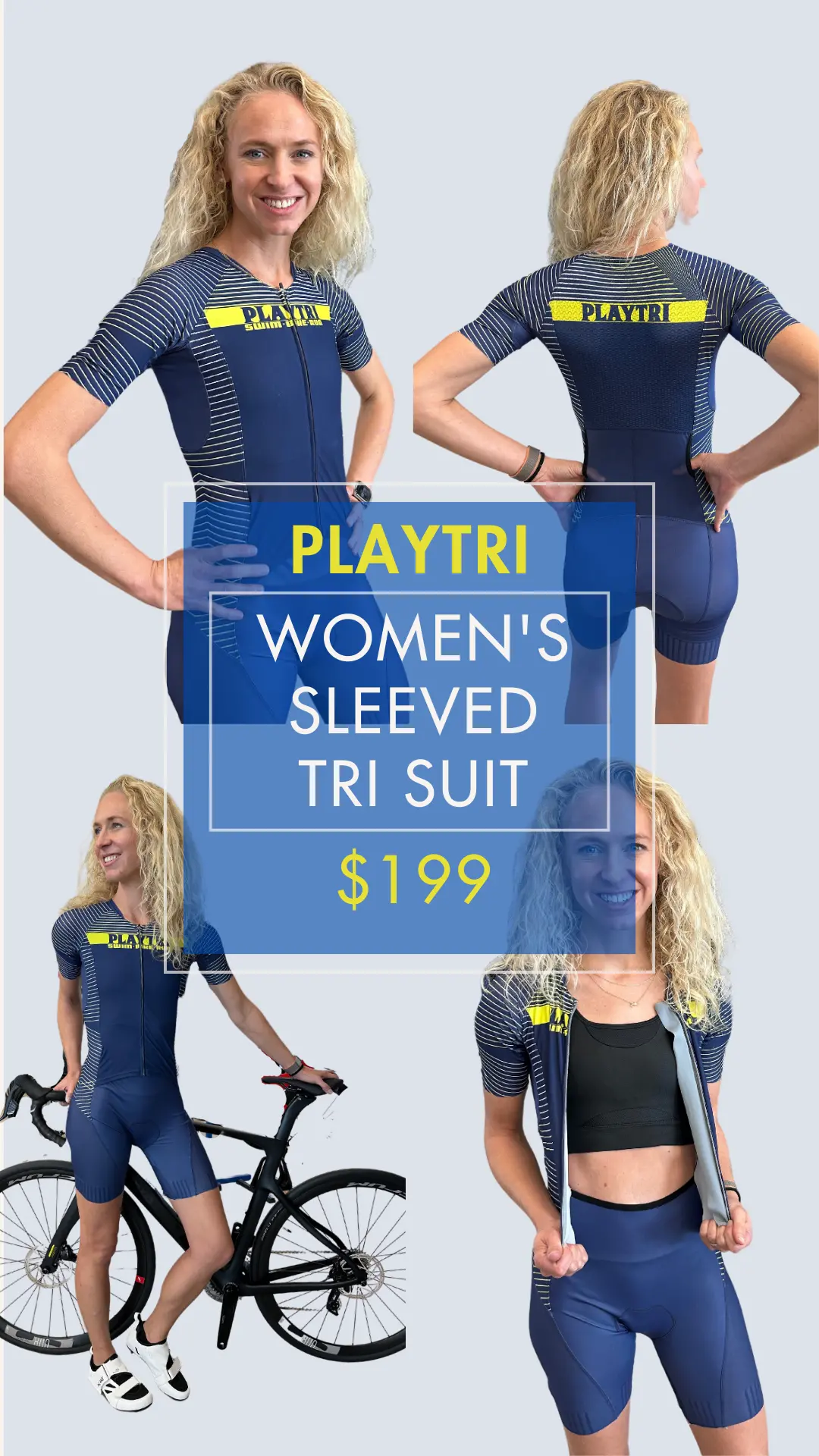 Playtri Women's Sleeved Tri Suit 1