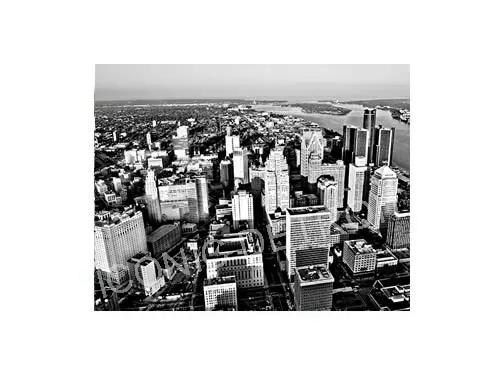Detroit Aerial Skyline Black And White Luster Or Canvas Print $35 - $430 1