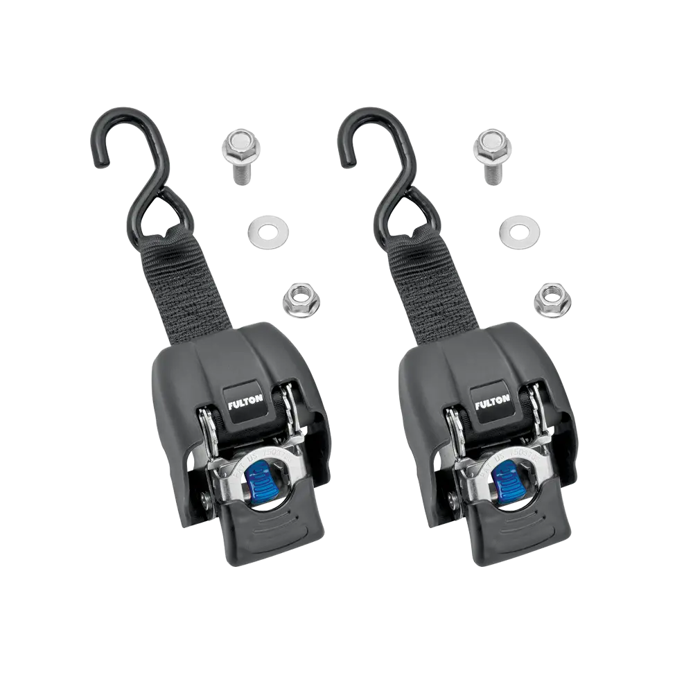 Fulton Transom Retractable Ratchet Tie Down, 2" X 43", 600 Lbs. Load Capacity & 1,800 Lbs. Break Strength, Stainless Steel (2 Pack) #2060266 1