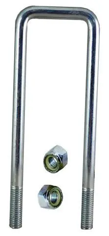 1/2" Square Zinc Plated Trailer U-Bolt W/Lock Nuts A=2 1/4" B=7 1/2" 1