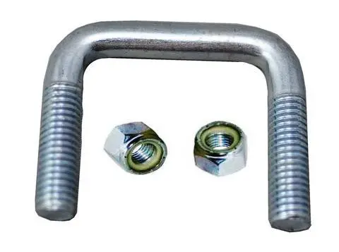 Square Trailer U-Bolt - Zinc Plated Steel - 2 1/8" Wide X 2" Tall X 1/2" Diameter 1