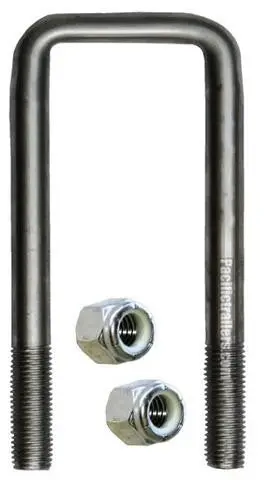 1/2" Square Stainless Steel Trailer U-Bolt, A=2 1/4" B=7 1/2" 1