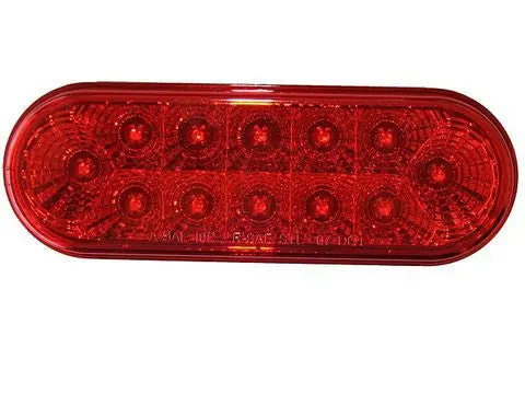 Led Trailer 6 1/2" Oval Stop/Tail/Turn Light, Miro-Flex, Sealed, 12-Diodes Tl-64120-Rk 1