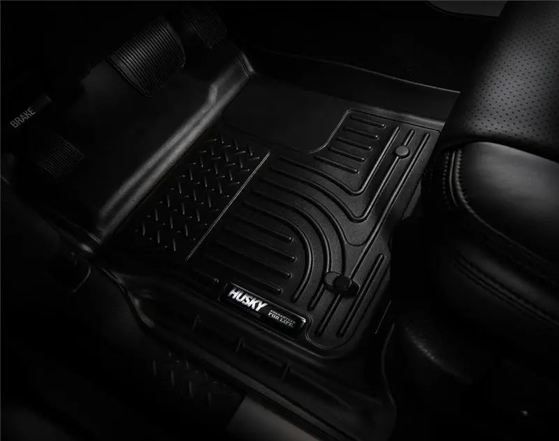 2012.5 F-250/F-350 Super Duty Super Cab Husky Weatherbeater Front & Rear Floor Liners - Black 1