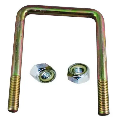 1/2" Square Zinc Plated Trailer U-Bolt W/Lock Nuts A=3 1/2" B=4 1/2" 1