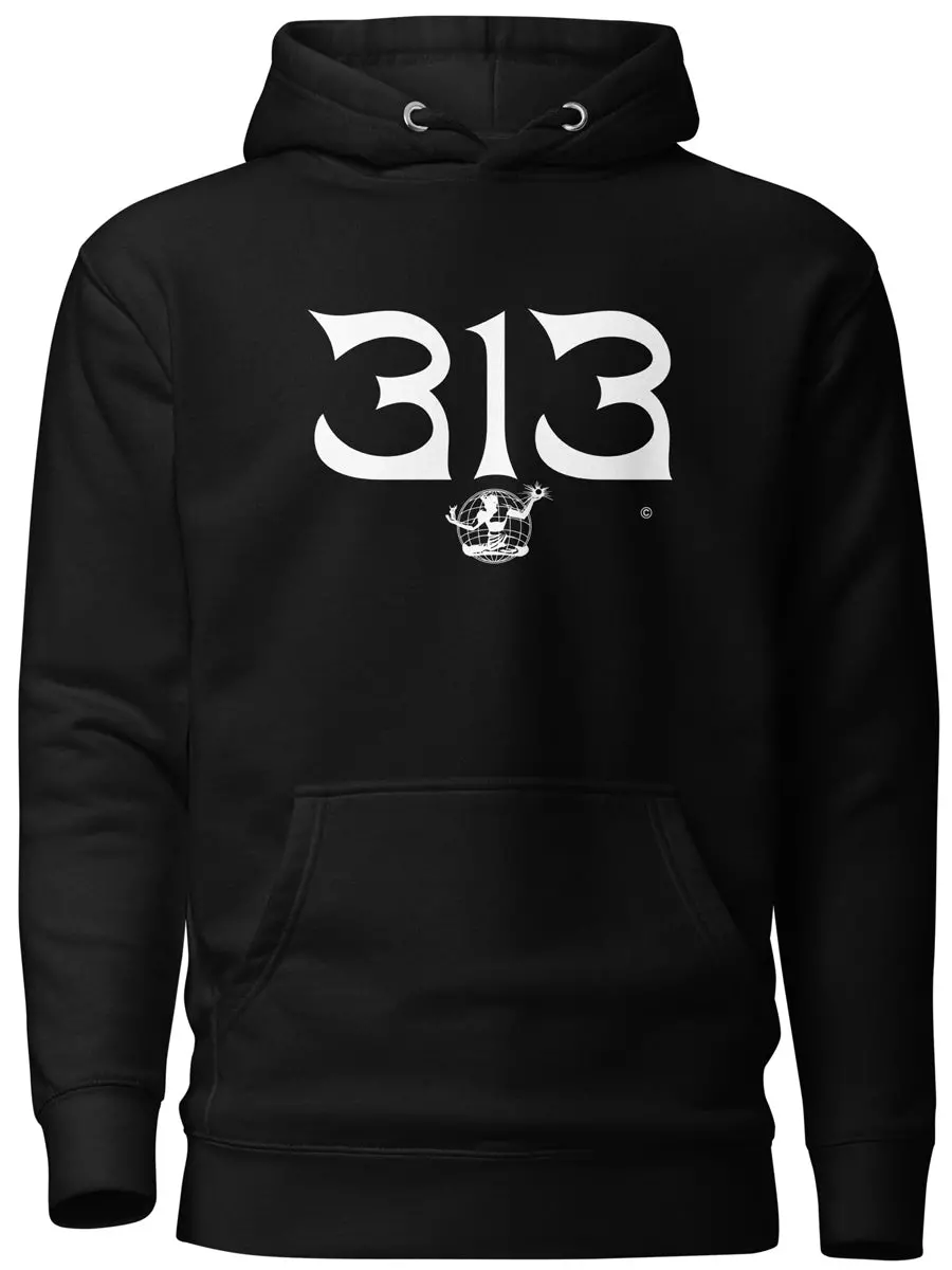 313 Nomad Premium Pullover Unisex Hoodie - Black / White 1