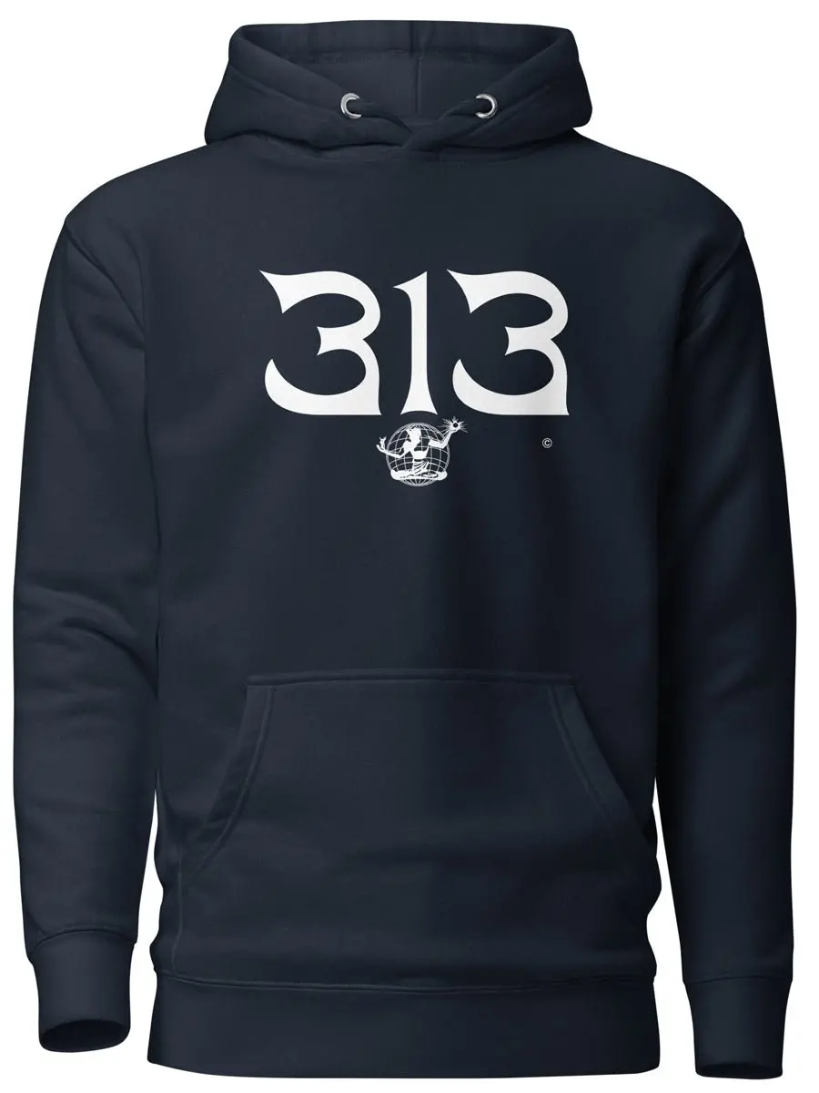 313 Nomad Premium Pullover Unisex Hoodie - Navy / White 1