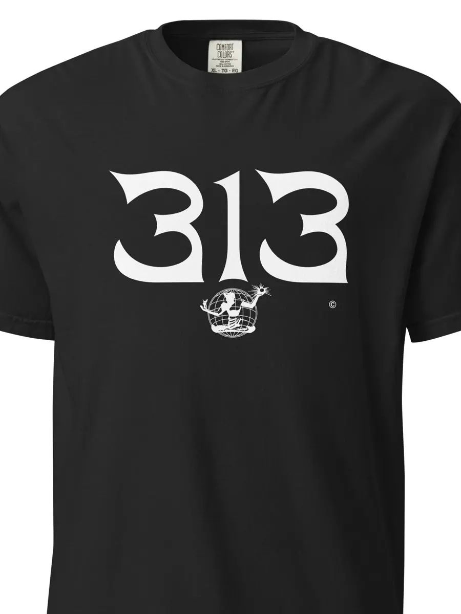 313 Nomad Unisex Garment-Dyed Heavyweight T-Shirt - Black / White 1