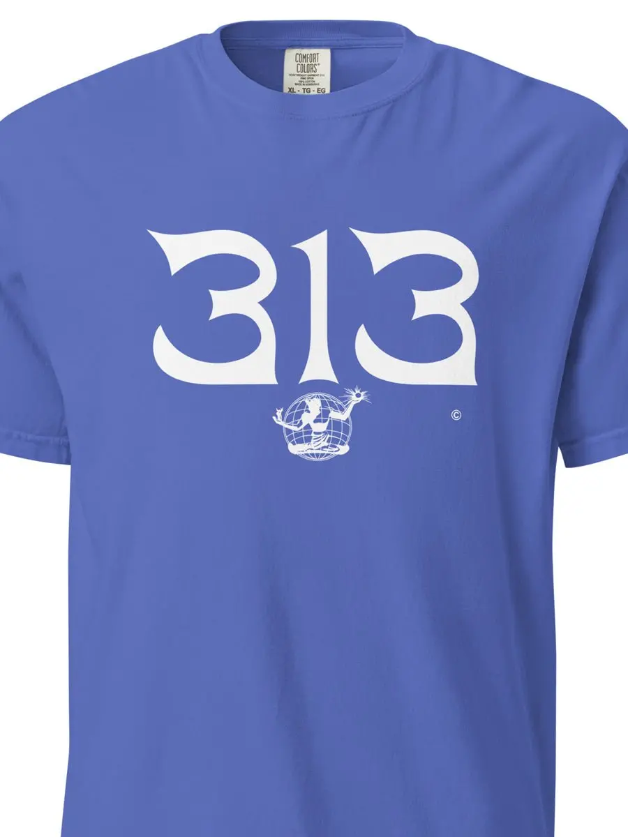 313 Nomad Unisex Garment-Dyed Heavyweight T-Shirt - Flow Blue / White 1