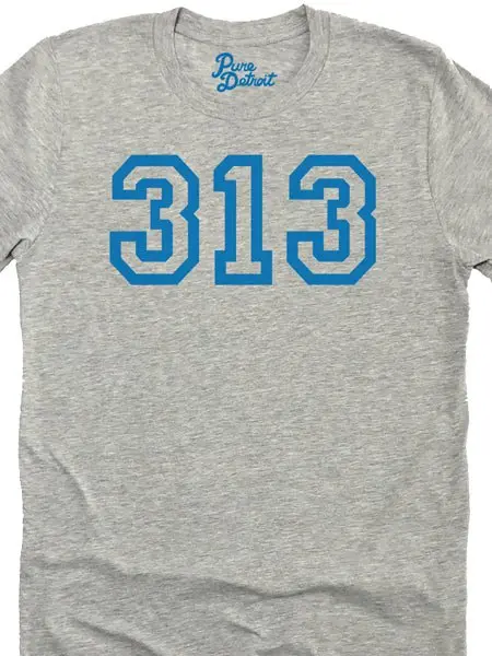 313 Unisex T-Shirt - Blue / Athletic Gray 1