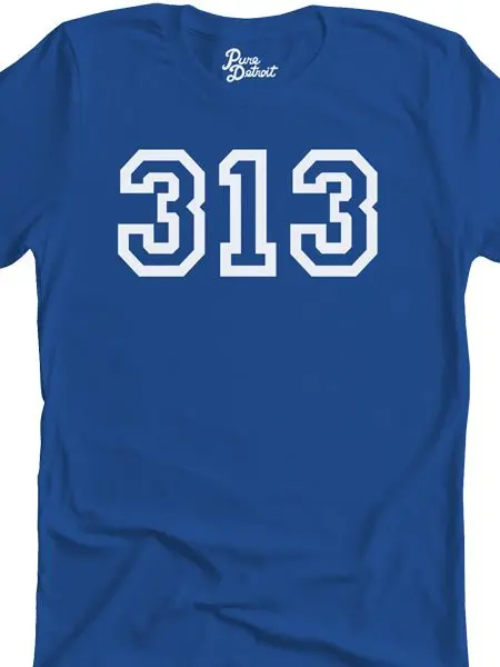 313 Unisex T-Shirt - White / Royal Blue 1