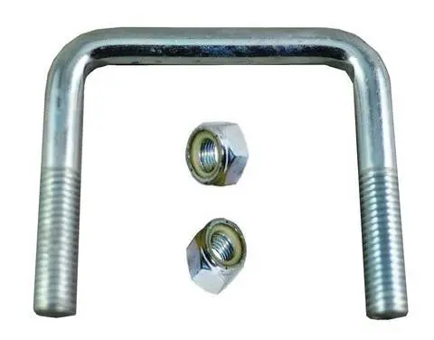 1/2" Square Zinc Plated Trailer U-Bolt W/Lock Nuts A=3 1/8" B=3" 1