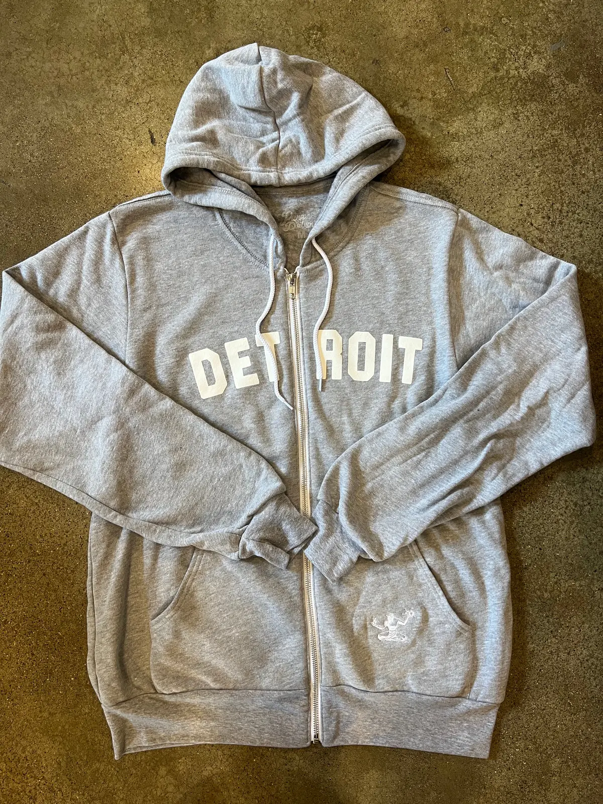 Detroit Classic Tri-Blend Zip Hoodie / White + Heather Gray / Unisex 1
