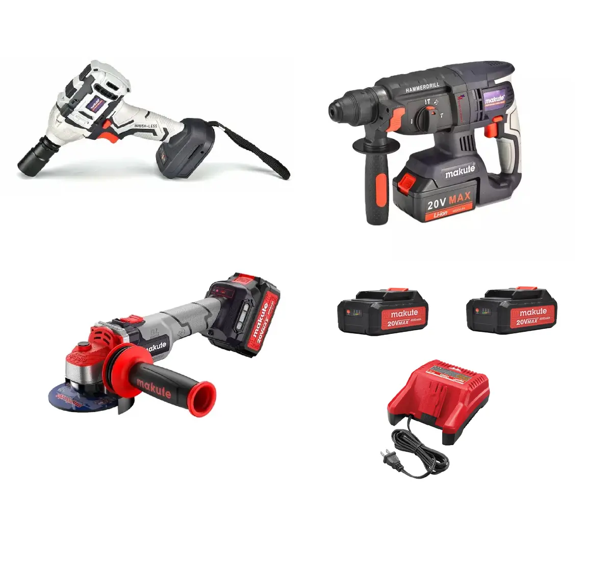 P3-Dc02-2B: Grinder+Cord. Hammer+Wrench, 2Batt+Ch 1