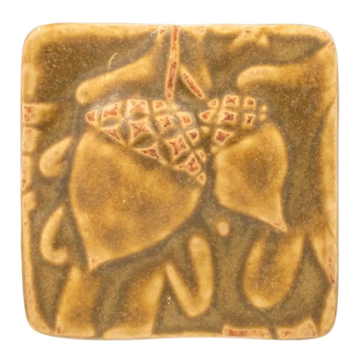 3X3 Acorn Pewabic Tile - Wheat 1