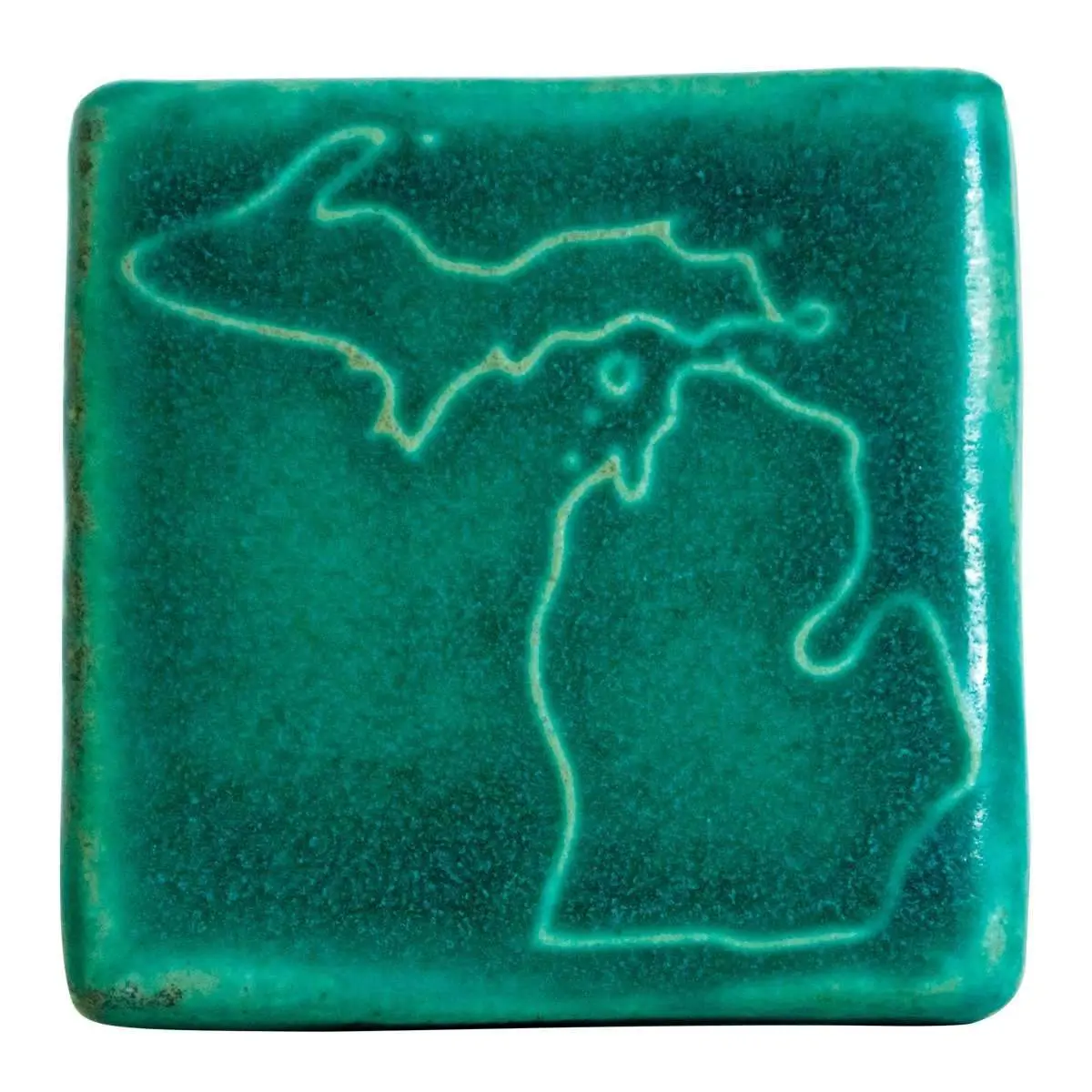 3X3 Michigan Pewabic Tile - Pewabic Blue 1