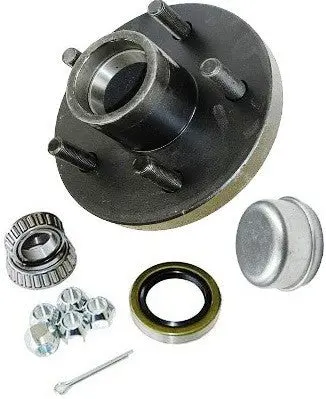 Trailer Wheel Hub Kit For 2000Lb. Axles - L44643 Bearings - 5 On 4.5" #Pt5x45hubkit2ksts 1