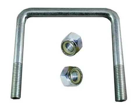 1/2" Square Zinc Plated Trailer U-Bolt W/Lock Nuts A=4 1/8" B=4" 1