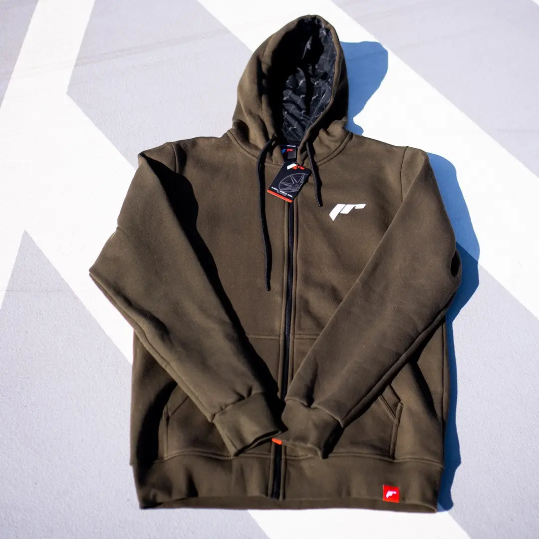 Jr Unisex Zip Hoodie Logo Dark Olive 1