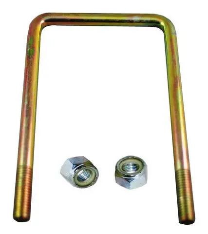 1/2" Square Zinc Plated Trailer U-Bolt W/Lock Nuts A=4 1/8" B=6 3/4" 1
