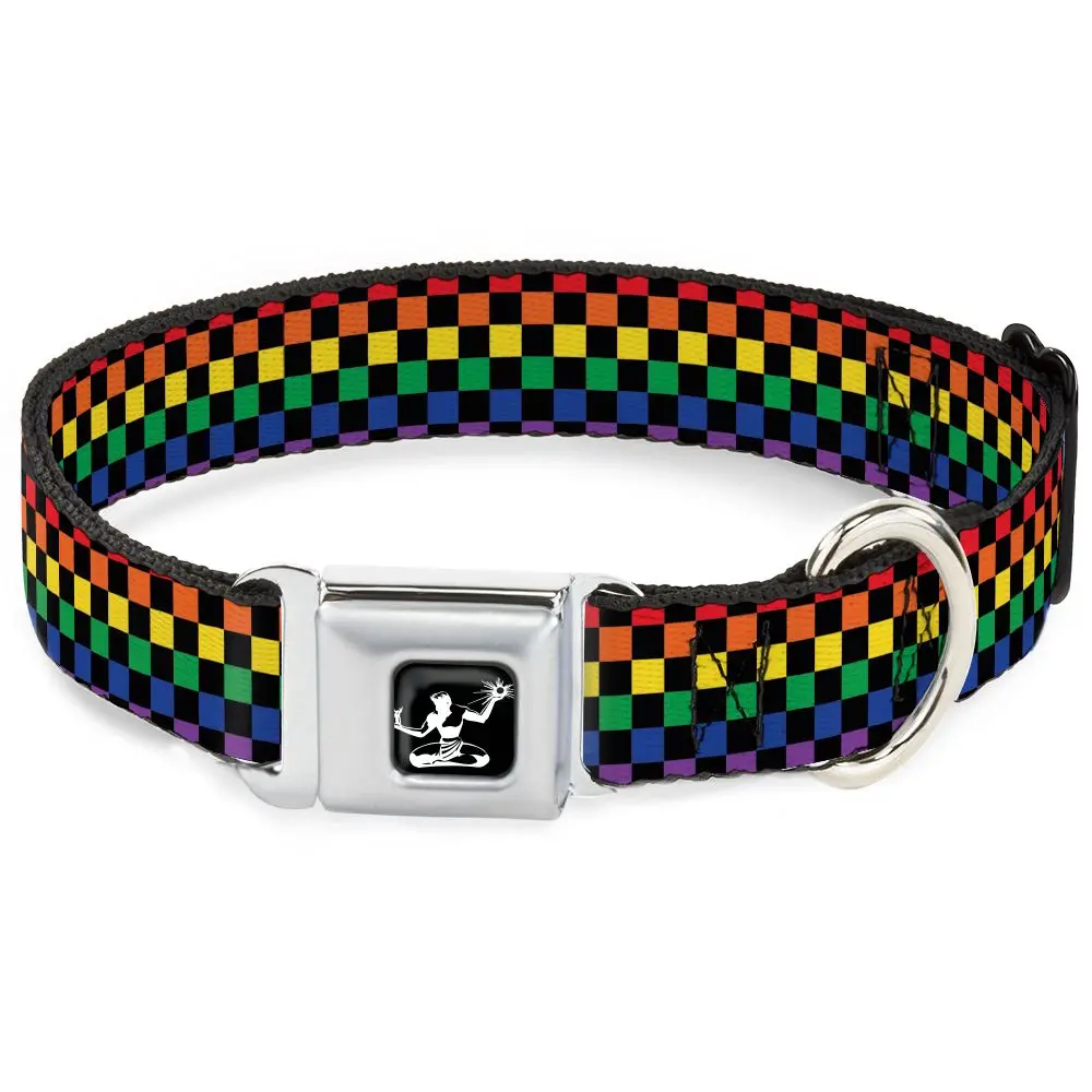 Spirit Of Detroit Dog Collar / Rainbow Checker 1
