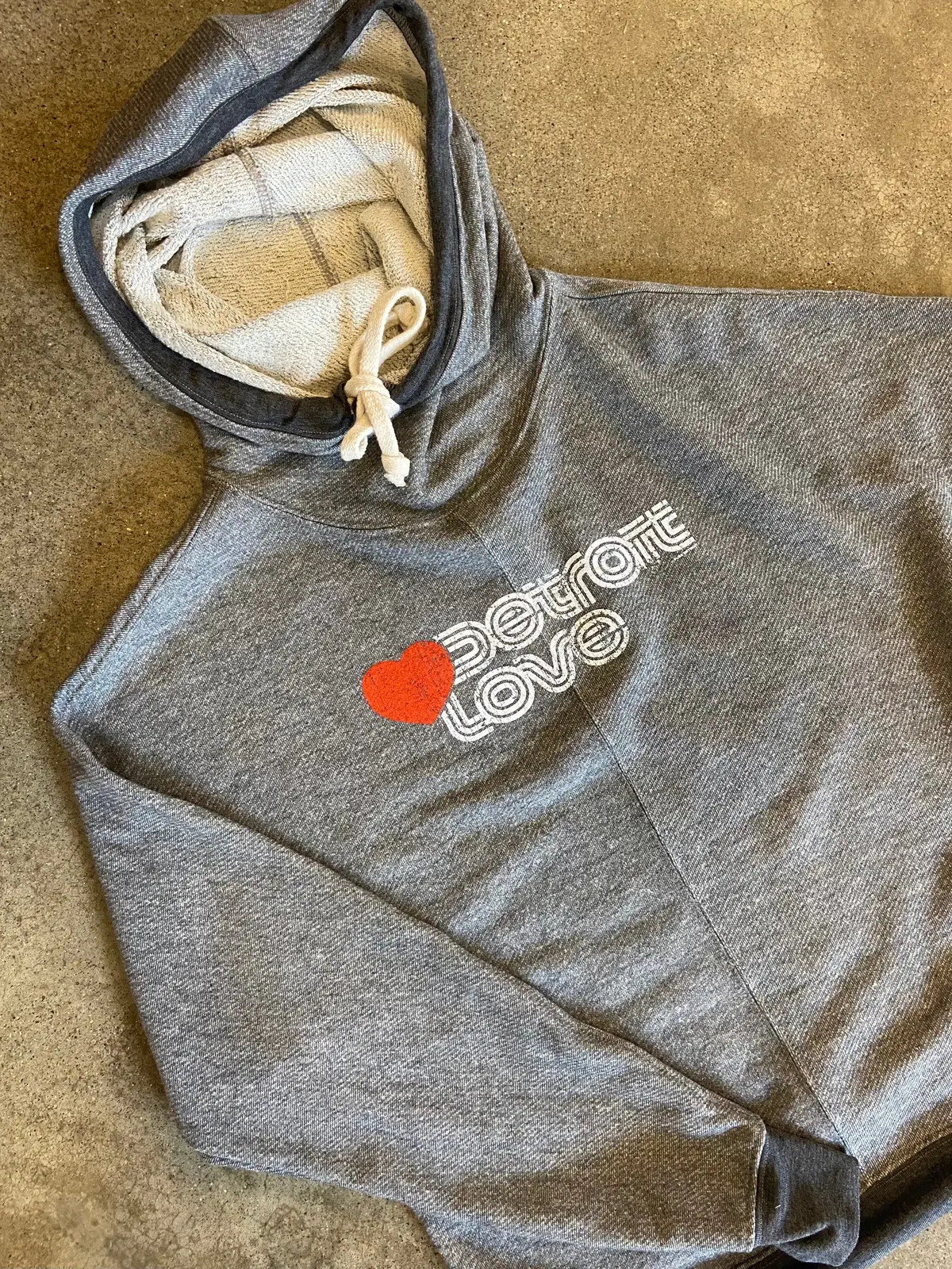 Detroit Love Terry Hooded Sweatshirt / Gray / Women's 1