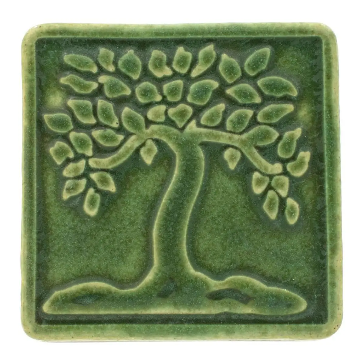 4X4 Botanical Tree Pewabic Tile - Leaf 1