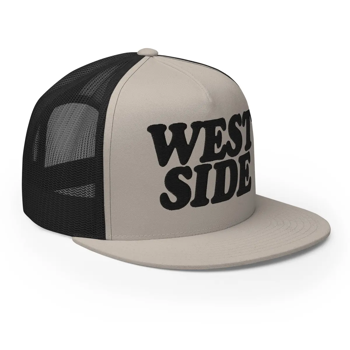 West Side Detroit Trucker Cap - Black And Silver - Embroidered With Black 1