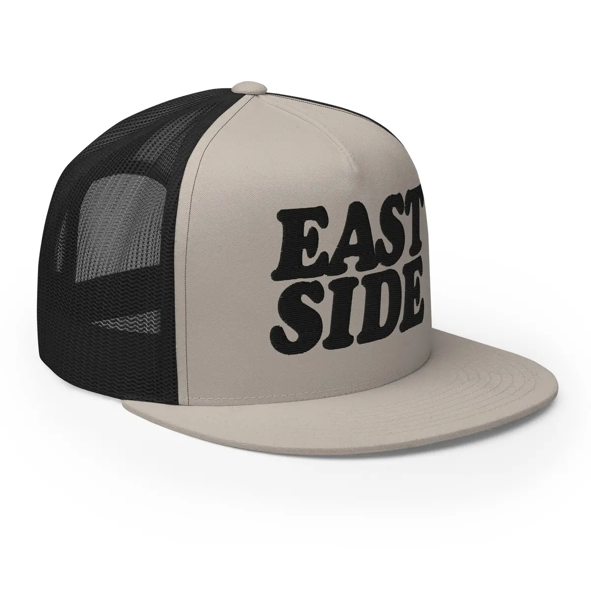 East Side Detroit Trucker Cap - Black And Silver - Embroidered With Black 1
