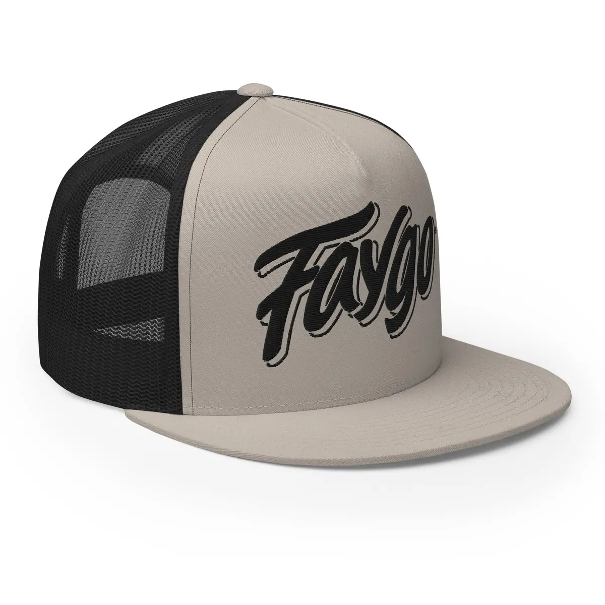 Faygo Logo Trucker Cap - Black And Silver - Embroidered With Black 1