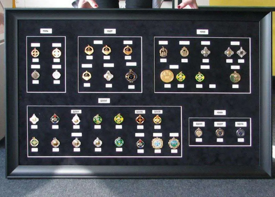 Black Suedette Sports Medals Frame 1