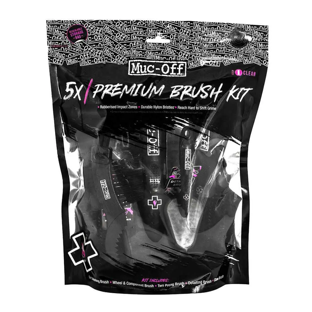 Muc-Off 5-Piece Cleaning Brush Set W/ Storage Bag 1