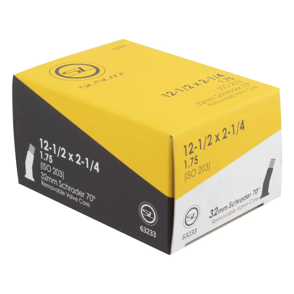 Sunlite Utili-T Standard Schrader Valve Tubes 12-1/2X2-1/4 Angle 70D Valve Ffw47mm 1